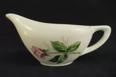 Vintage Knowles Tea Rose Porcelain Creamer X-2240-0 7" Long Floral Design