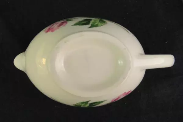 Vintage Knowles Tea Rose Porcelain Creamer X-2240-0 7" Long Floral Design