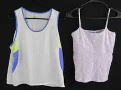 Lot of 2 Women's Tops XL Sleeveless Purple Floral White Mesh In Sport Energie