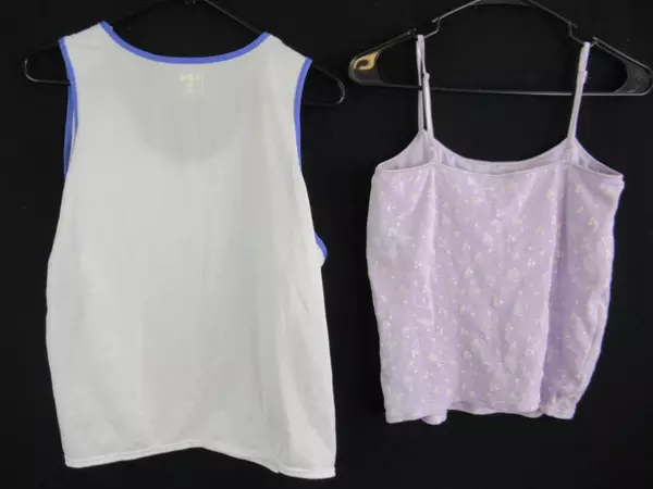 Lot of 2 Women's Tops XL Sleeveless Purple Floral White Mesh In Sport Energie