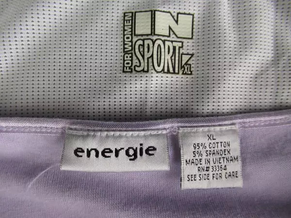 Lot of 2 Women's Tops XL Sleeveless Purple Floral White Mesh In Sport Energie