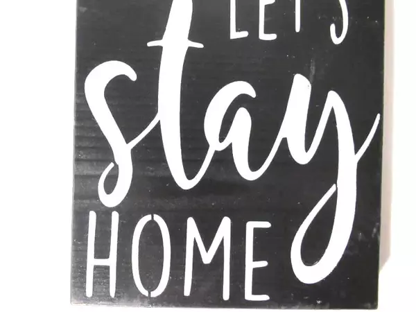 RiOak "Let's Stay Home" Farmhouse Wall Plaque Decor - Rustic Charm 7"x6"