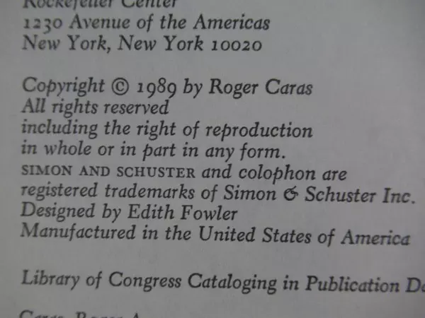 Vintage A Cat Is Watching by Roger A. Caras HC DJ Simon & Schuster 1989