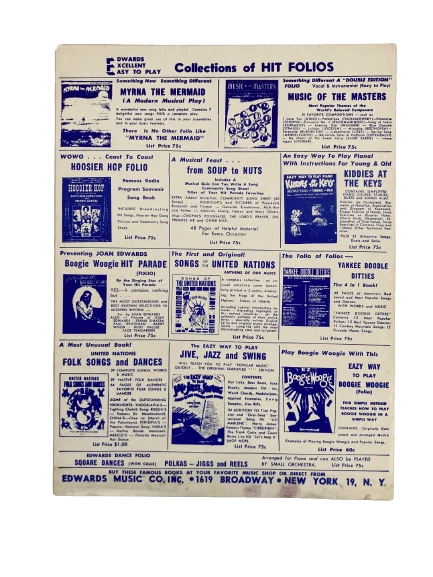 Vaughn Monroe On Top of Old Smoky 1951 Sheet Music for Piano & Ukulele