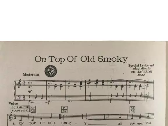Vaughn Monroe On Top of Old Smoky 1951 Sheet Music for Piano & Ukulele