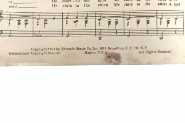 Vaughn Monroe On Top of Old Smoky 1951 Sheet Music for Piano & Ukulele