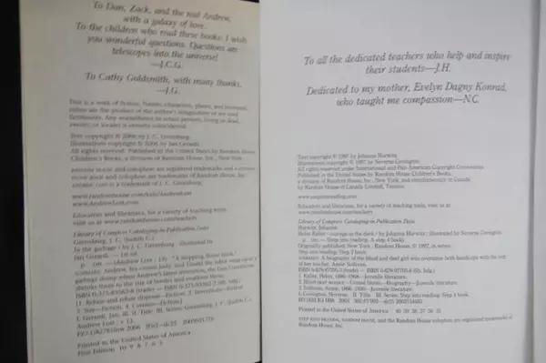 2 Step Into Reading Books: Helen Keller & Andrew Lost in Garbage Lot of 2