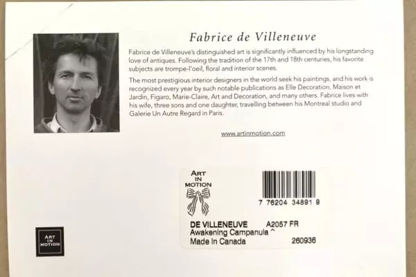 Fabrice de Villeneuve Awakening Campanula Framed Art Print 13.75x22in