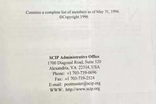 SCIP 1996 Membership Directory & 1997 Resource Catalog - Good Condition