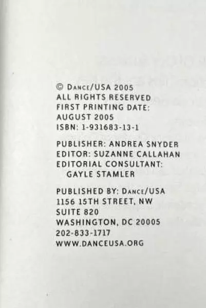 Dance from Campus to Real World Guide for Artists & Students, 2005 Edition