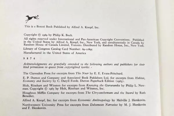 Vintage Modern Cultural Anthropology by Philip K. Bock 1969 Knopf Hardcover