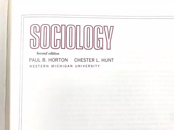 Sociology by Horton & Hunt 2nd Edition Hardcover McGraw-Hill 1968 Good Condition