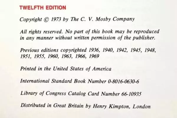 Pharmacology in Nursing 12th Edition by Bergersen Vintage Book 1973