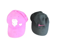 Lot of 2 Girls' Nike & 47 Baseball Caps - Pink & Black Adjustable Hats