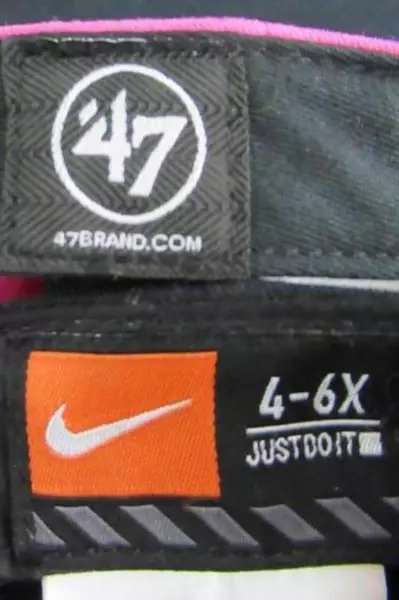 Lot of 2 Girls' Nike & 47 Baseball Caps - Pink & Black Adjustable Hats