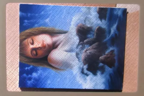Kodachrome 35mm Slide Jim Warren Surreal Art Woman Ocean Sky Vintage Collectible