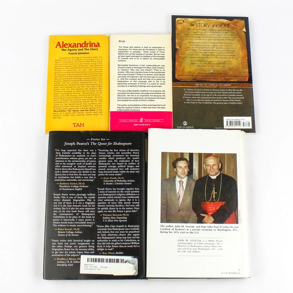 Lot of 5 Religious Biographies: Bernadette, John Paul II & More