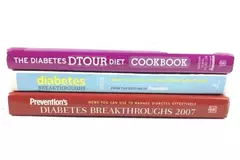 Lot of 3 Diabetes Cookbooks & Guides for Healthy Living - Pre-owned