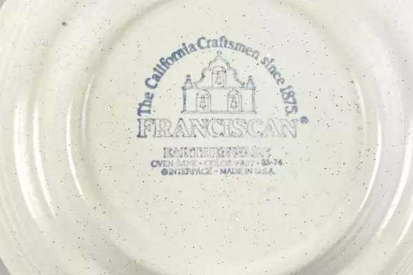 Vintage Franciscan Hacienda Gravy Boat & Underplate Green Beige 33-74