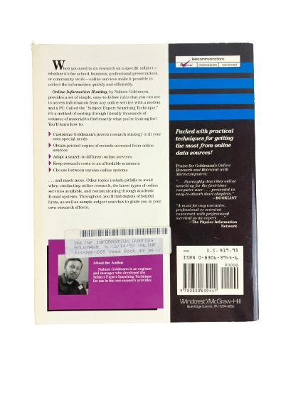 Vintage Online Information Hunting Book by Nahum Goldmann, 1992 Edition