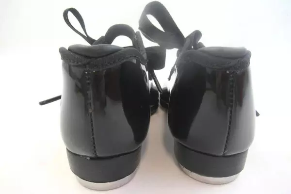 Capezio Jr. Tyett Teleton Tap Shoes Black Patent Leather Child Girls Size 9.5 M 