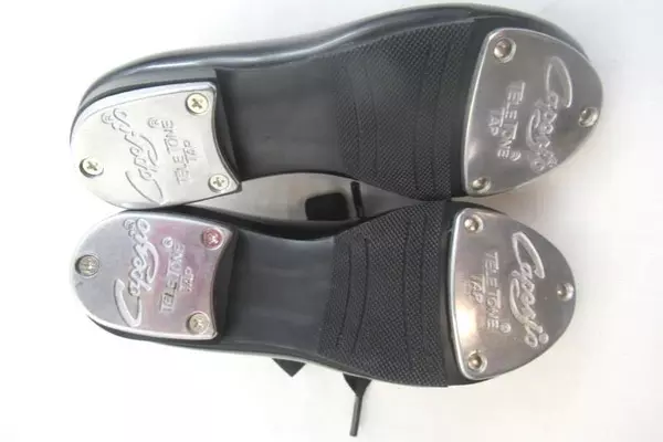 Capezio Jr. Tyett Teleton Tap Shoes Black Patent Leather Child Girls Size 9.5 M 