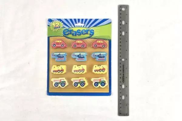 Back to School Supplies Lot: Binder, Scissors, Erasers, Ruler, Pencil Box