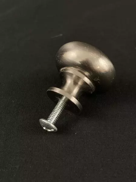 Lot of 6 Bronze Brushed Metal Cabinet Drawer Knobs with Screws