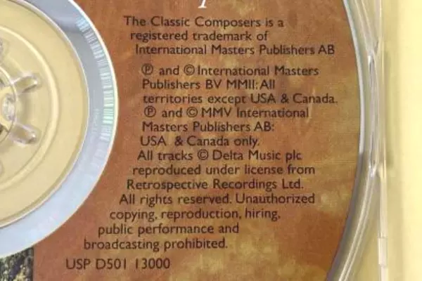 Mozart Musical Masterpieces CD Classical Composers International Masters Vol 3