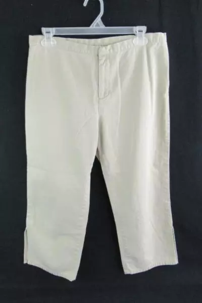Calvin Klein Women's Size 9 Khaki Beige Cotton Capri Pants - Pre-Owned