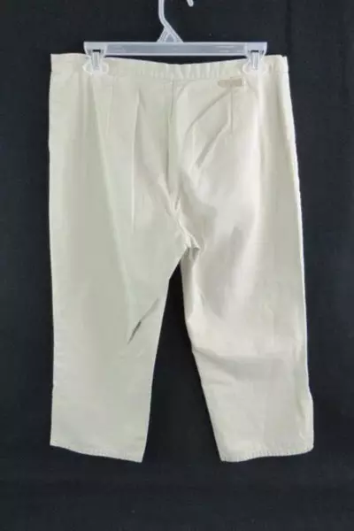Calvin Klein Women's Size 9 Khaki Beige Cotton Capri Pants - Pre-Owned
