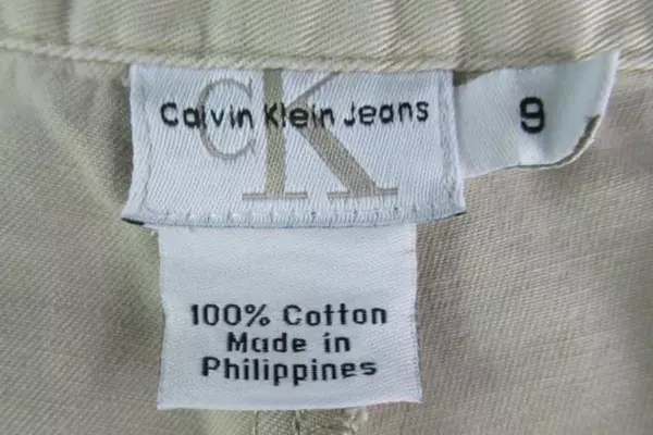 Calvin Klein Women's Size 9 Khaki Beige Cotton Capri Pants - Pre-Owned