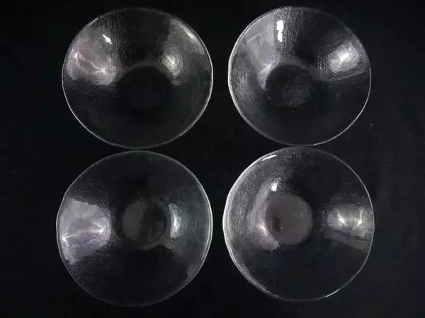 Lot of 4 Vintage Hammered Clear Glass Serving Bowls - Classic Design