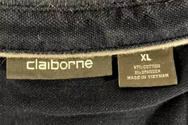 Claiborne Men's XL Navy Blue Polo Shirt, Short Sleeve Cotton Blend, Casual Wear