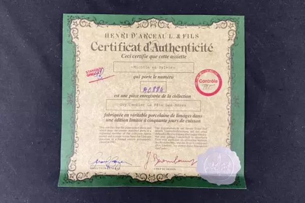 Michele et Sylvie Limoges Collector Plate by Guy Cambier 1983 with COA