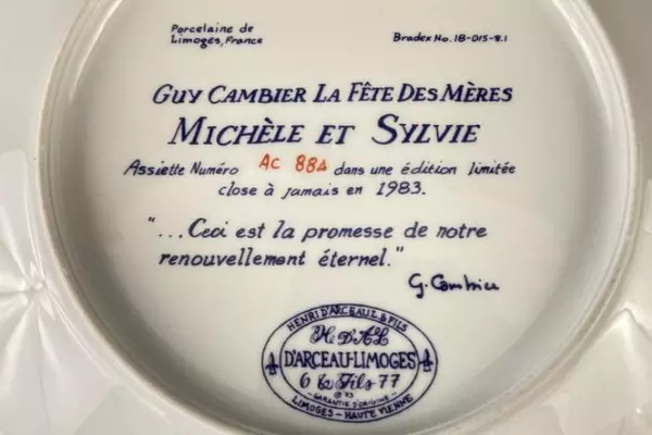 Michele et Sylvie Limoges Collector Plate by Guy Cambier 1983 with COA