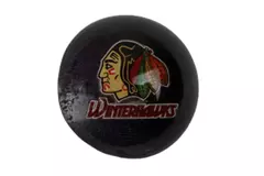 Portland Winterhawks Clear Glass Round Half Ball Paperweight Pre-Owned