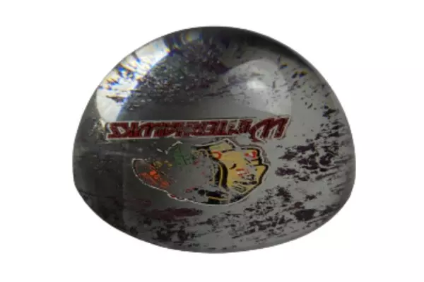 Portland Winterhawks Clear Glass Round Half Ball Paperweight Pre-Owned