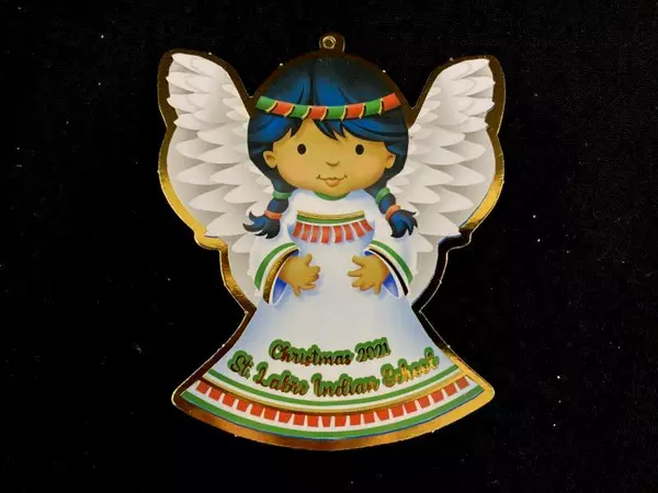 St Labre Indian School Angel Ornament with Gift Tag 2021 - Very Good Cond