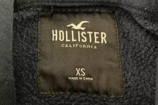 Hollister Women's XS Hoodie Sweatshirt Navy Blue & Beige Drawstring Pocket