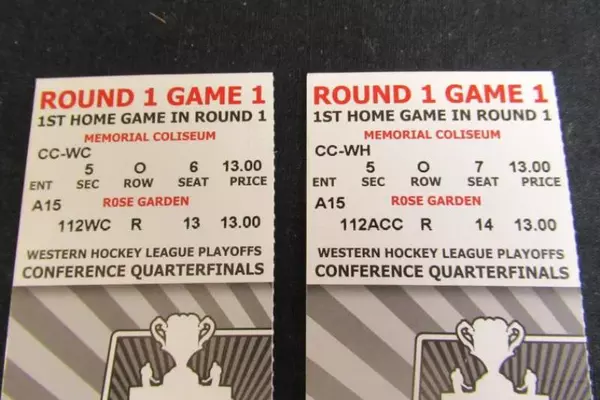 Lot of 2 Portland Winterhawks 2006 Playoff Tickets Round 1 Game 1