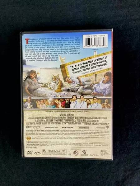 The Hangover DVD 2009 Warner Bros Rated R Zach Galifianakis Pre-Owned Good