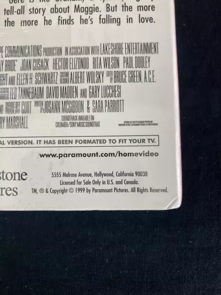 Runaway Bride VHS Sealed Julia Roberts Richard Gere 1999 Paramount Movie