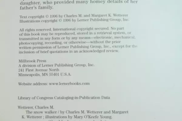 The Snow Walker by Margaret & Charles Wetterer PB First Avenue Editions 1996