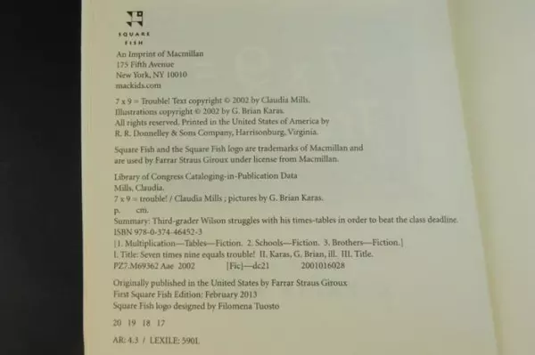 7 x 9 = Trouble! by Claudia Mills PB Book Square Fish 2002