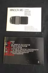 Lot of 2 Vintage Minolta SLR Camera Guides & MD Lenses Pamphlets