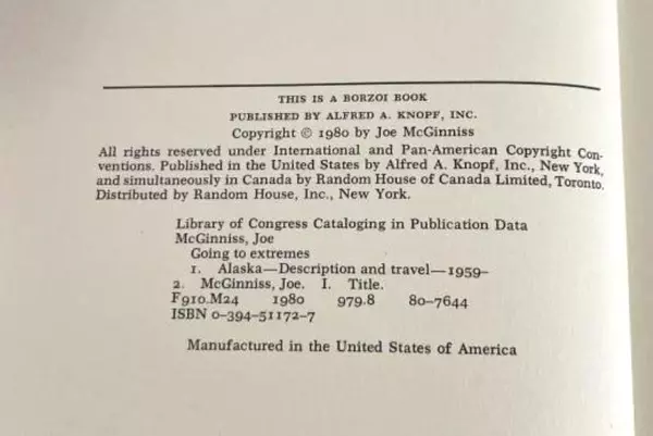 Vintage 1980 Going to Extremes by Joe McGinniss First Edition Hardcover