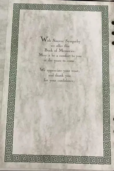 Book of Memories Guest Book Black & Gold Memorial Binder 12 Pages