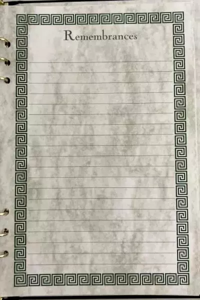 Book of Memories Guest Book Black & Gold Memorial Binder 12 Pages