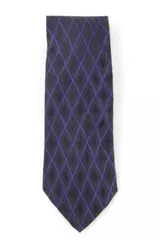 Serica For Rochester Men's Silk Tie Purple Black Argyle Made in Italy